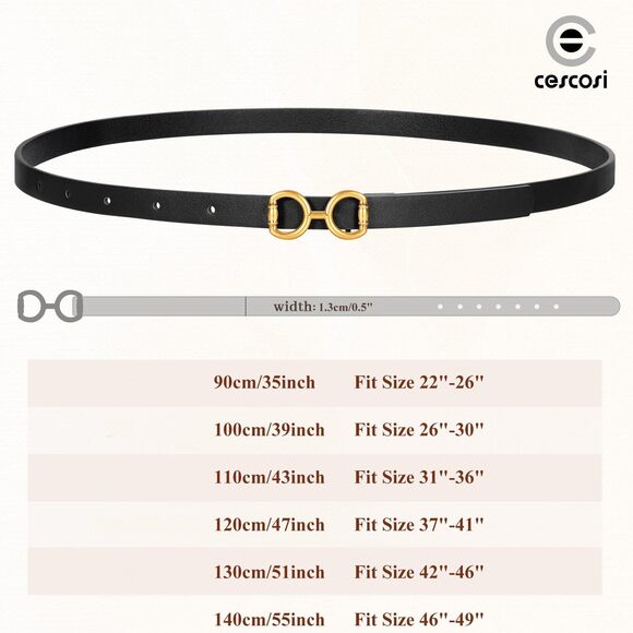 Cescosi 4 Pack Skinny Women Leather Belt For Dresses Thin Waist Belt For Jeans🤘 - Picture 6 of 9